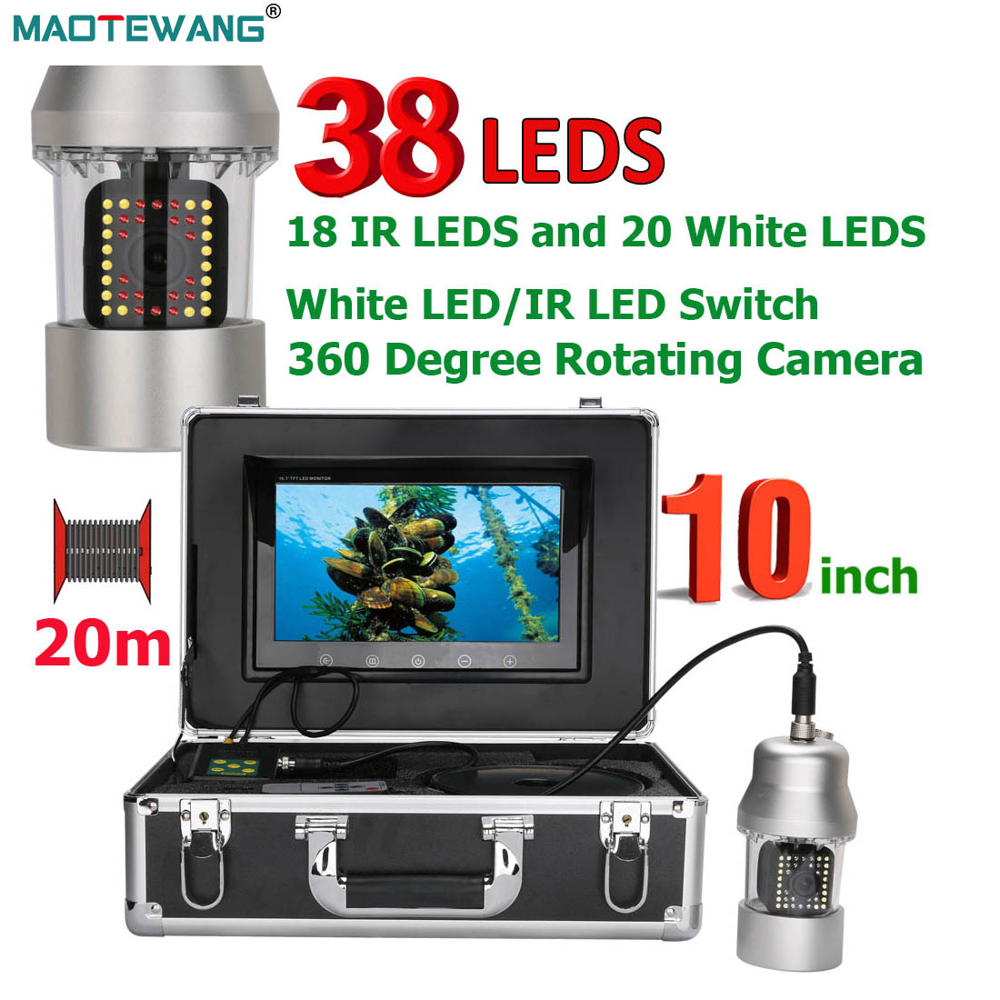 MAOTEWANG 수중 낚시 비디오 카메라 10 인치  - Fishing Depth Finder 리뷰 및 가격